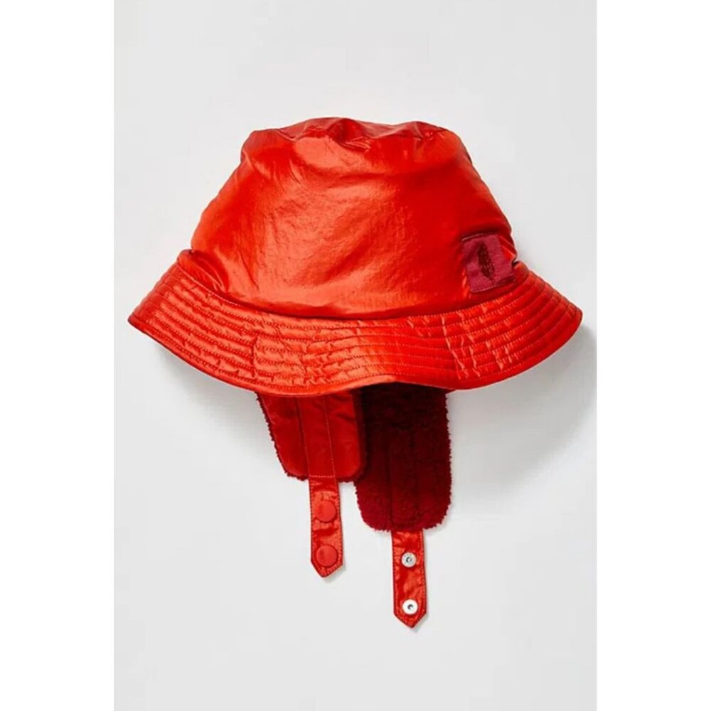 Free People Movement Bucket List Reversible Sherpa Bucket Hat Red